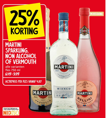 Martini   champagne sparkling wijn, vermouth folder aanbieding bij  Jan Linders - details