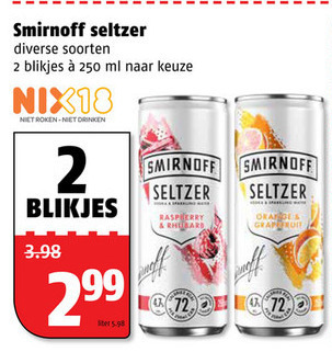 Smirnoff   hard seltzer folder aanbieding bij  Poiesz - details