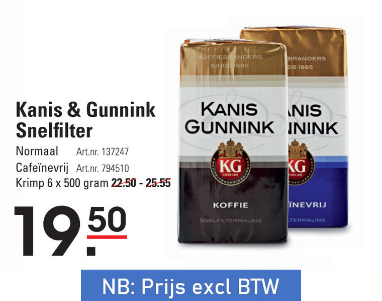 Kanis en Gunnink   koffie folder aanbieding bij  Sligro - details