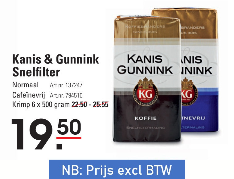 Kanis en Gunnink   koffie folder aanbieding bij  Sligro - details