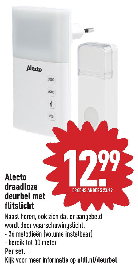 Alecto   deurbel folder aanbieding bij  Aldi - details