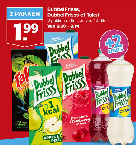 Dubbelfrisss   frisdrank, fruitdrank folder aanbieding bij  Hoogvliet - details