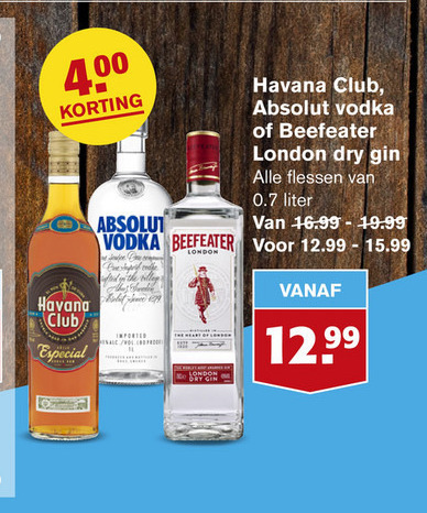 Beefeater   rum, gin folder aanbieding bij  Hoogvliet - details