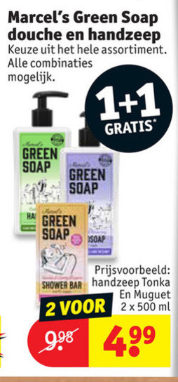 Marcels Green Soap   handzeep, douchegel folder aanbieding bij  Kruidvat - details