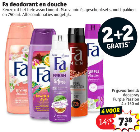 Fa   deodorant, douchegel folder aanbieding bij  Kruidvat - details