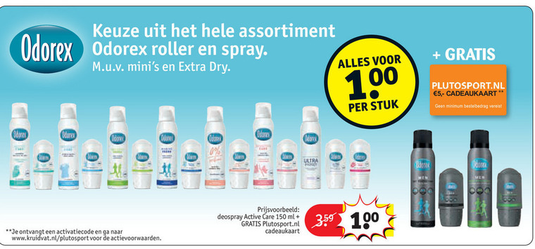 Odorex   deodorant folder aanbieding bij  Kruidvat - details