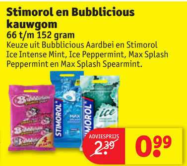 Bubblicious   kauwgom folder aanbieding bij  Kruidvat - details