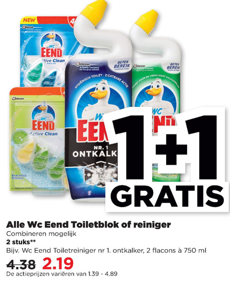 WC Eend   toiletblok, toiletreiniger folder aanbieding bij  Plus - details