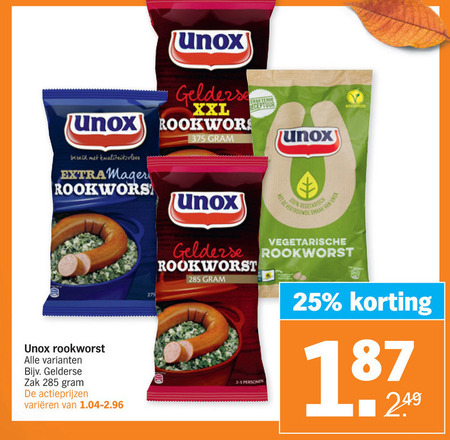 Unox   rookworst folder aanbieding bij  Albert Heijn - details