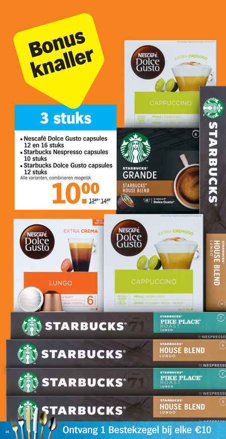 Starbucks   koffiecups, dolce gusto capsules folder aanbieding bij  Albert Heijn - details