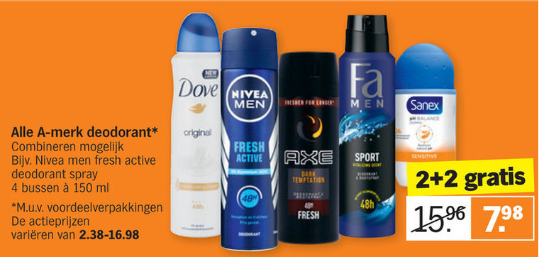 Televisie kijken Onvergetelijk Vertolking Alle merken deodorant folder aanbieding bij Albert Heijn - details