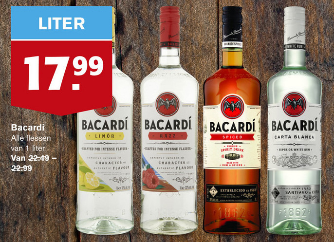 Bacardi   rum folder aanbieding bij  Hoogvliet - details