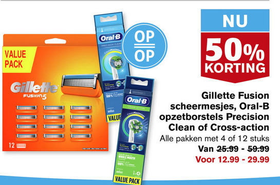 Braun Oral-B   opzetborstel, scheermesjes folder aanbieding bij  Hoogvliet - details