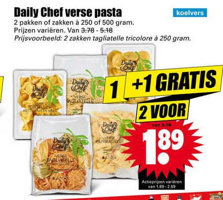 Daily Chef   tagliatelle, pasta folder aanbieding bij  Dirk - details