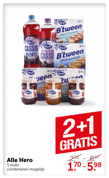 Hero   jam, mueslireep folder aanbieding bij  Coop - details