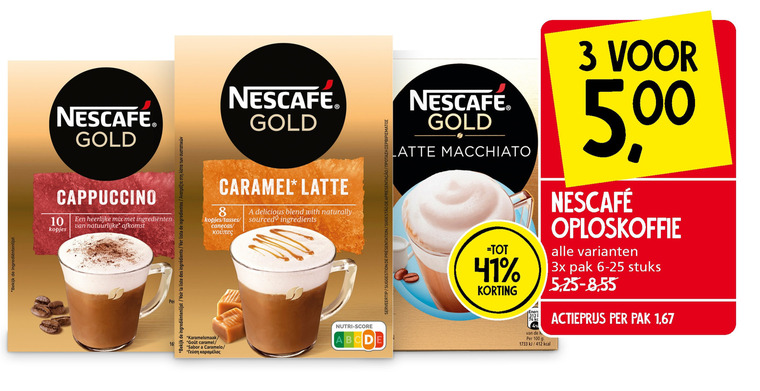 Nescafe   oploskoffie folder aanbieding bij  Jan Linders - details
