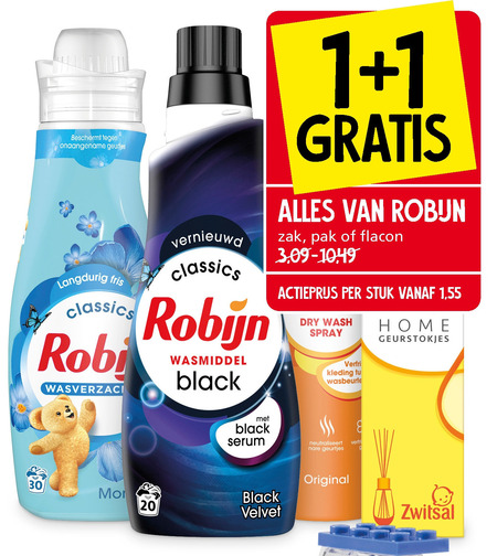 Robijn   wasverzachter, wasmiddel folder aanbieding bij  Jan Linders - details