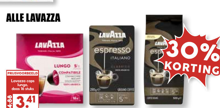 Lavazza   koffiecups, koffiebonen folder aanbieding bij  MCD Supermarkt Basis - details