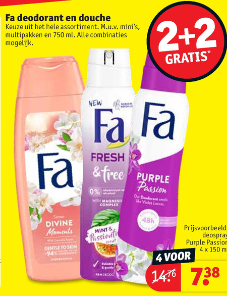 Fa   douchegel, deodorant folder aanbieding bij  Kruidvat - details