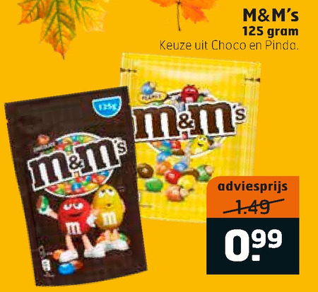 M en Ms   chocoladepindas, chocolade folder aanbieding bij  Trekpleister - details