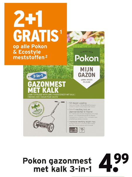 Pokon   gazonmest folder aanbieding bij  Gamma - details