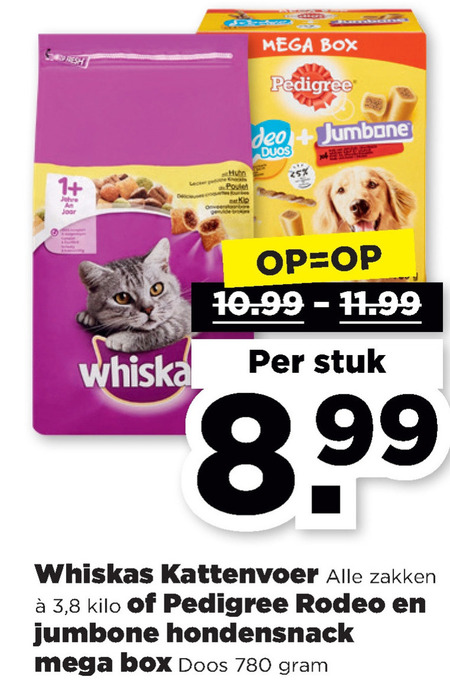 Pedigree   kattenvoer, hondensnacks folder aanbieding bij  Plus - details