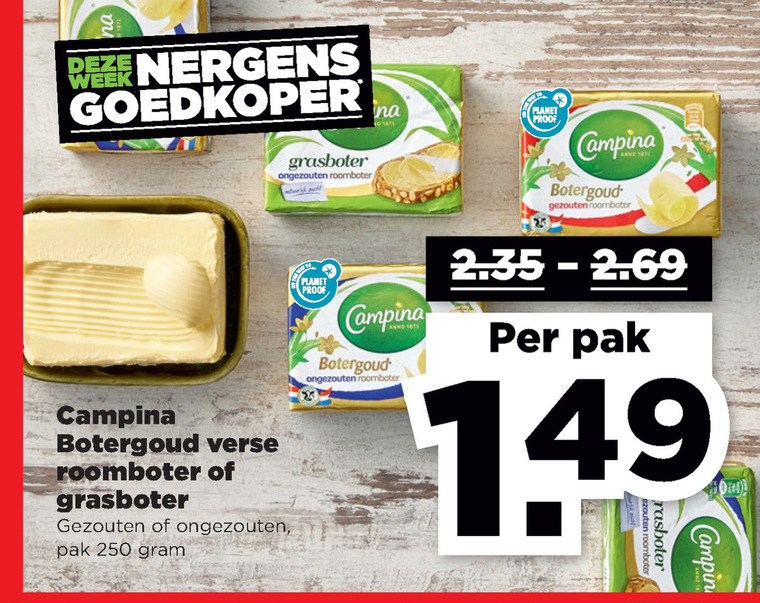 Campina   roomboter folder aanbieding bij  Plus - details