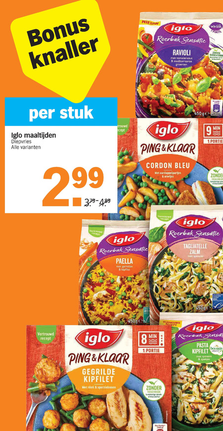 Iglo   diepvriesmaaltijd folder aanbieding bij  Albert Heijn - details