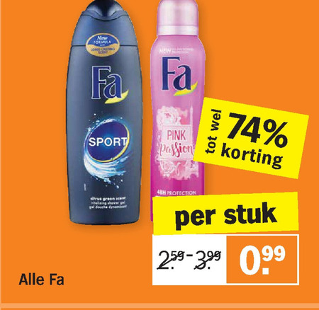 Fa   douchegel, deodorant folder aanbieding bij  Albert Heijn - details