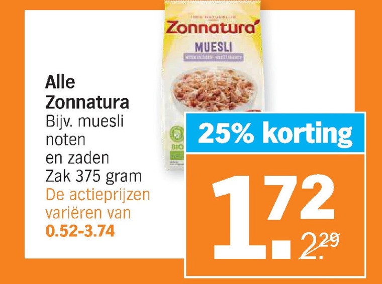 Zonnatura   thee, muesli folder aanbieding bij  Albert Heijn - details