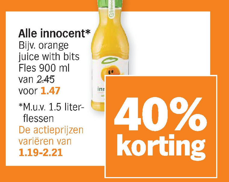 Innocent   vruchtensap, fruitsmoothie folder aanbieding bij  Albert Heijn - details