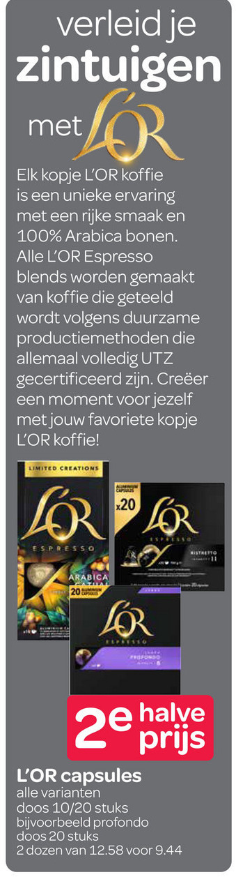 Douwe Egberts L Or   koffiecups folder aanbieding bij  Spar - details