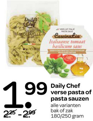 Daily Chef   tagliatelle, pastasaus folder aanbieding bij  Spar - details