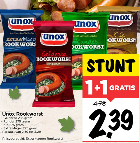 Unox   rookworst folder aanbieding bij  Vomar - details