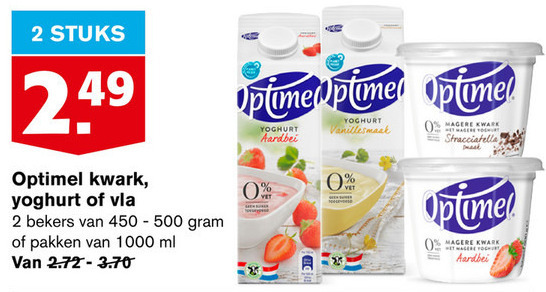 Optimel   kwark, vruchtenyoghurt folder aanbieding bij  Hoogvliet - details