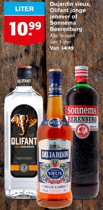 Olifant   jenever, berenburg folder aanbieding bij  Hoogvliet - details