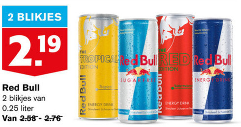 Red Bull   energiedrank folder aanbieding bij  Hoogvliet - details