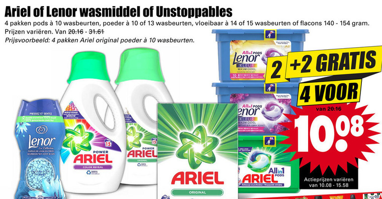 Ariel   wasmiddel folder aanbieding bij  Dirk - details