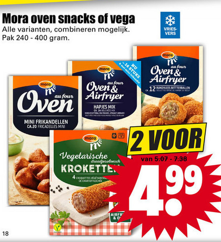 Mora   snack, bitterballen folder aanbieding bij  Dirk - details