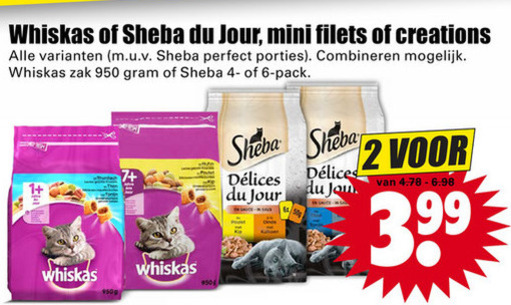 Sheba   kattenvoer folder aanbieding bij  Dirk - details