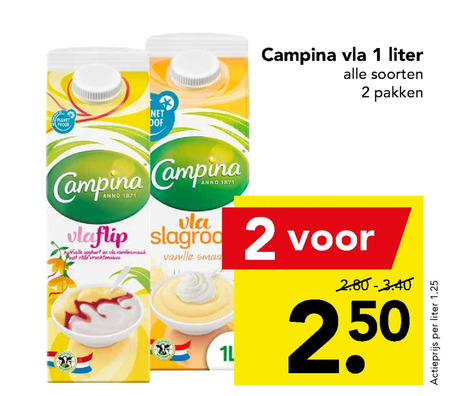 Campina   vla folder aanbieding bij  Deen - details