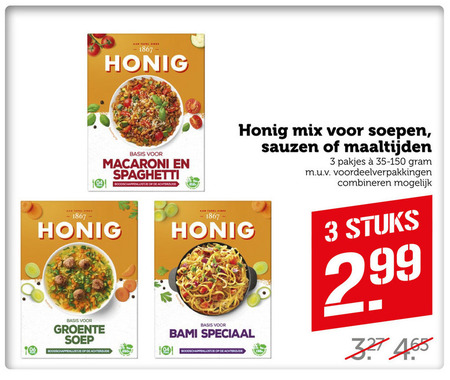 Honig   maaltijdmix, soep folder aanbieding bij  Coop - details