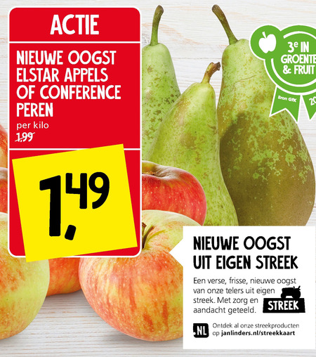 Conference   peren, elstar appelen folder aanbieding bij  Jan Linders - details