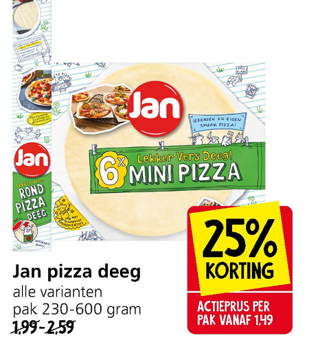 Jan   pizzadeeg folder aanbieding bij  Jan Linders - details