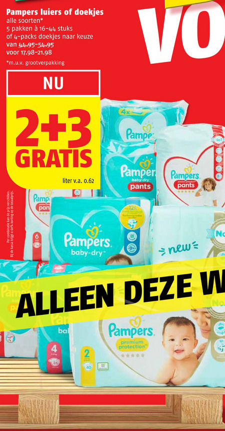 Pampers   billendoekjes, luiers folder aanbieding bij  Poiesz - details