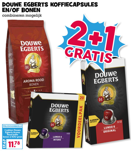 Douwe Egberts   koffiebonen, koffiecups folder aanbieding bij  Boons Markt - details