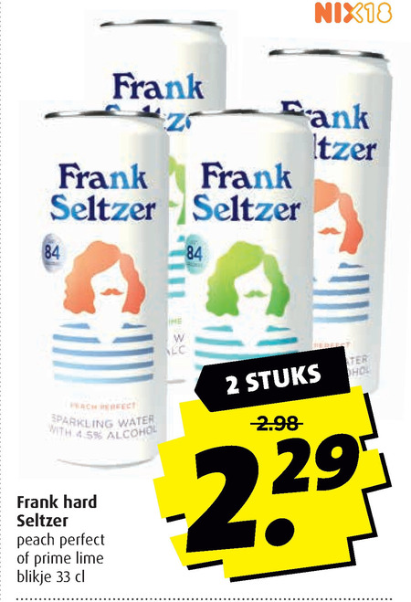 Frank Seltzer   hard seltzer folder aanbieding bij  Boni - details