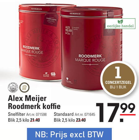 Alex Meijer   koffie folder aanbieding bij  Sligro - details