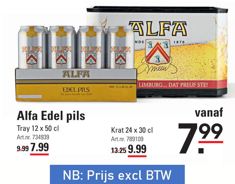 Alfa   krat bier folder aanbieding bij  Sligro - details