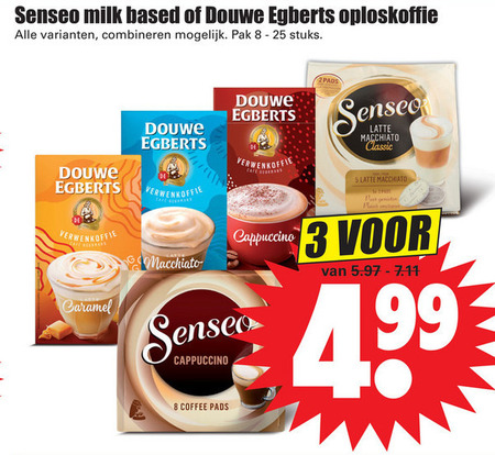 Douwe Egberts Senseo   koffiepad, oploskoffie folder aanbieding bij  Dirk - details